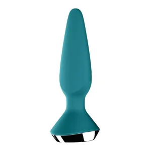 Satisfyer Plug-ilicious 1 Plug anal controlat de aplicație Verde închis, 1 buc