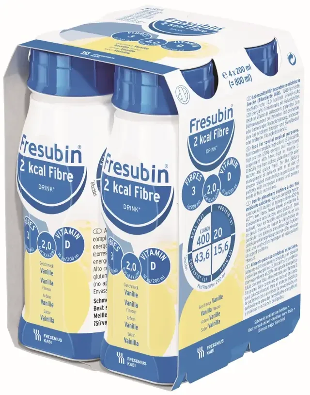 Bautura cu aroma de vanilie Fresubin 2kcal Fibre, 4 x 200 ml, Fresenius Kabi Fresenius Kabi Germania — preț și oferte