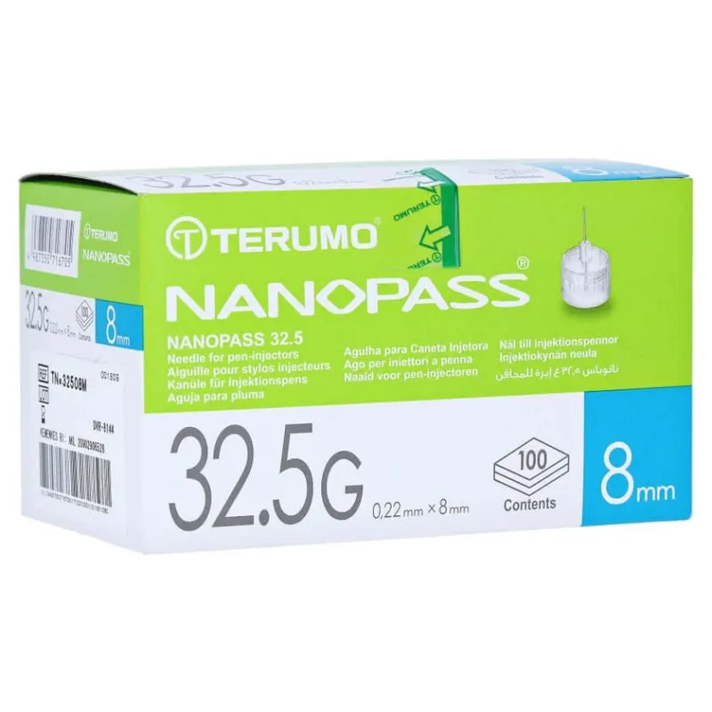 Terumo Nanopass 32.5 Pen Canulă 0.22x8 m 100 buc — preț și oferte