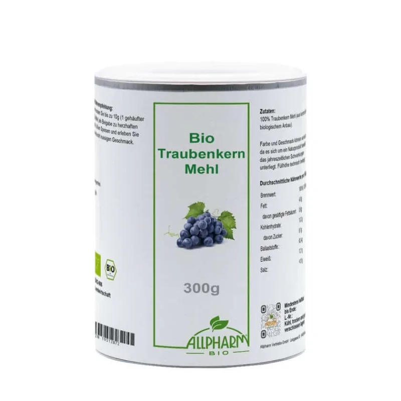Făină organică din semințe de struguri Allpharm Premium 300 g — preț și oferte
