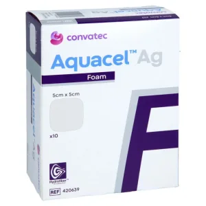 Aquacel Ag Spumă neadezivă 5x5 cm Ver 10 buc