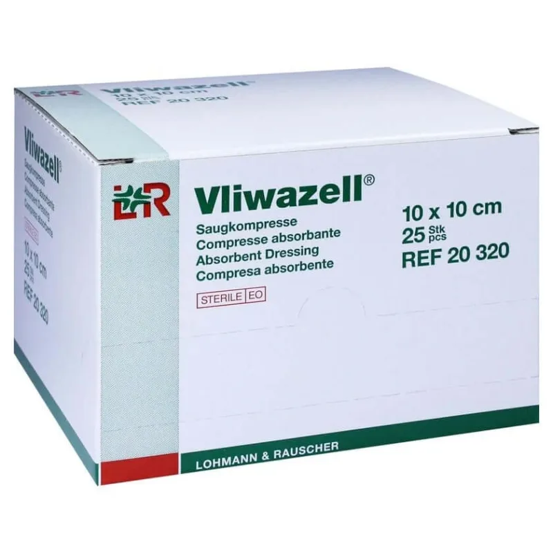 Vliwazell compresă absorbantă 10 x 10 cm sterilă 25 buc. — preț și oferte