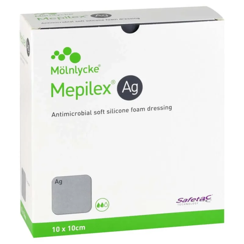 Pansament din spumă Mepilex Ag 10x10 cm steril 10 buc — preț și oferte