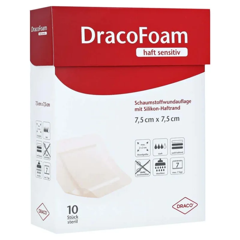 Dracofoam Adeziv spumă sensibilă pentru plăgi 7, 10 buc. — preț și oferte