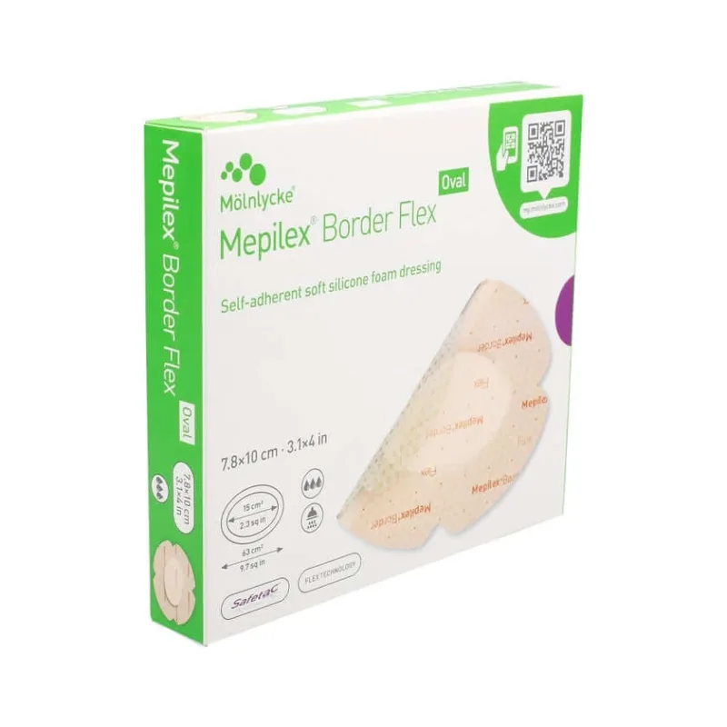Pansament din spumă adezivă Mepilex Border Flex 7,8x10 cm oval 5 buc. — preț și oferte