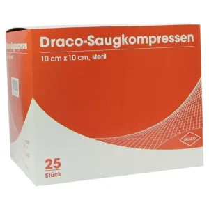 Tampoane absorbante sterile 10x10 cm Draco 25 buc