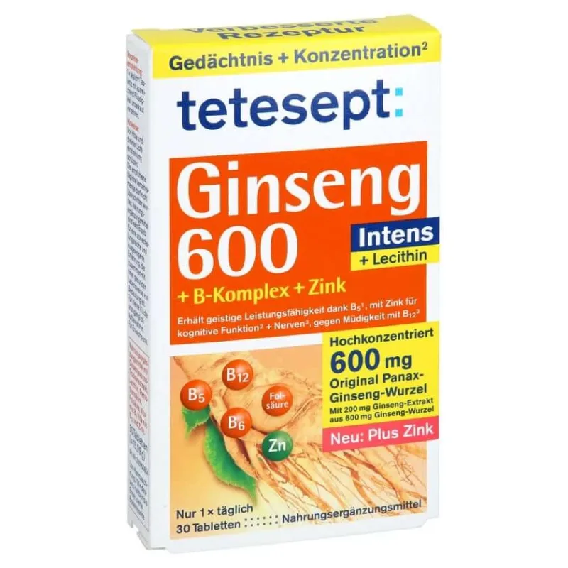Tetesept Ginseng 600 comprimate filmate 30 capsule — preț și oferte