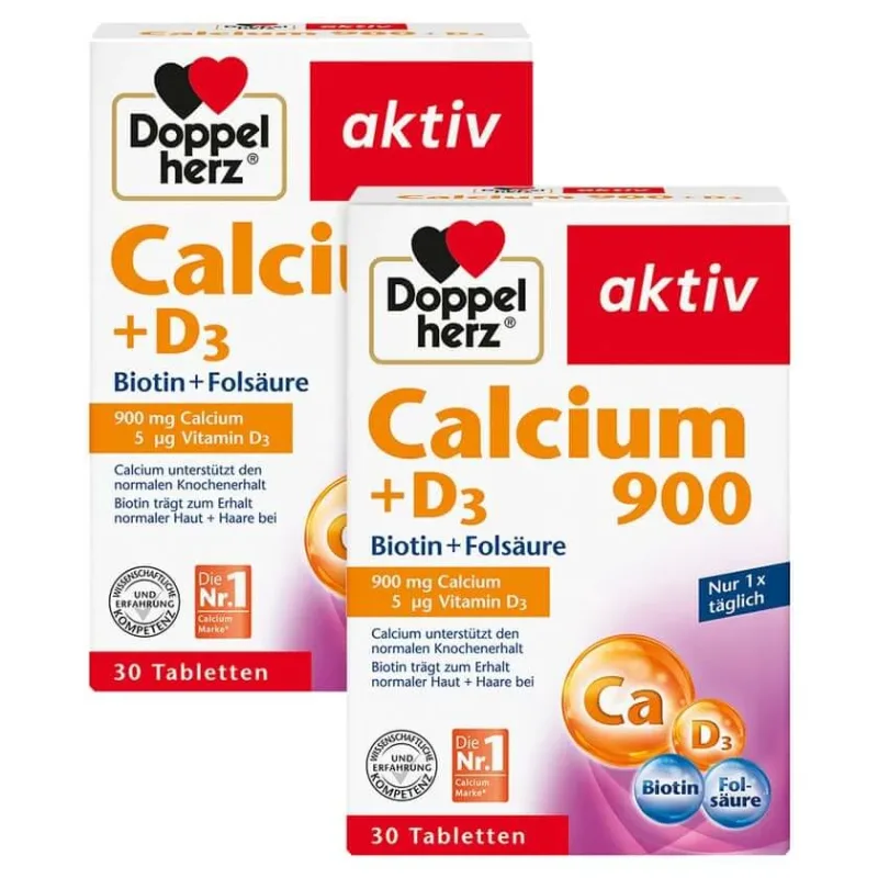 Inimă dublă Calciu 900 + D3 2X30 St — preț și oferte