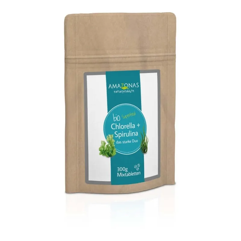 Amazonas Organic Chlorella + Spirulina Mix Tablete 300 g — preț și oferte