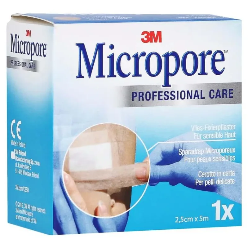 Plasture nețesut micropore 2,5 cmx5 m piele 1533N 1 buc — preț și oferte