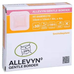 Allevyn Gentle Border, bandă din spumă, 10 x 10 cm, 10 bucăți