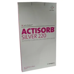 Actisorb 220 Silver 10,5 x 19 cm, steril, pachet de 10 bucăți
