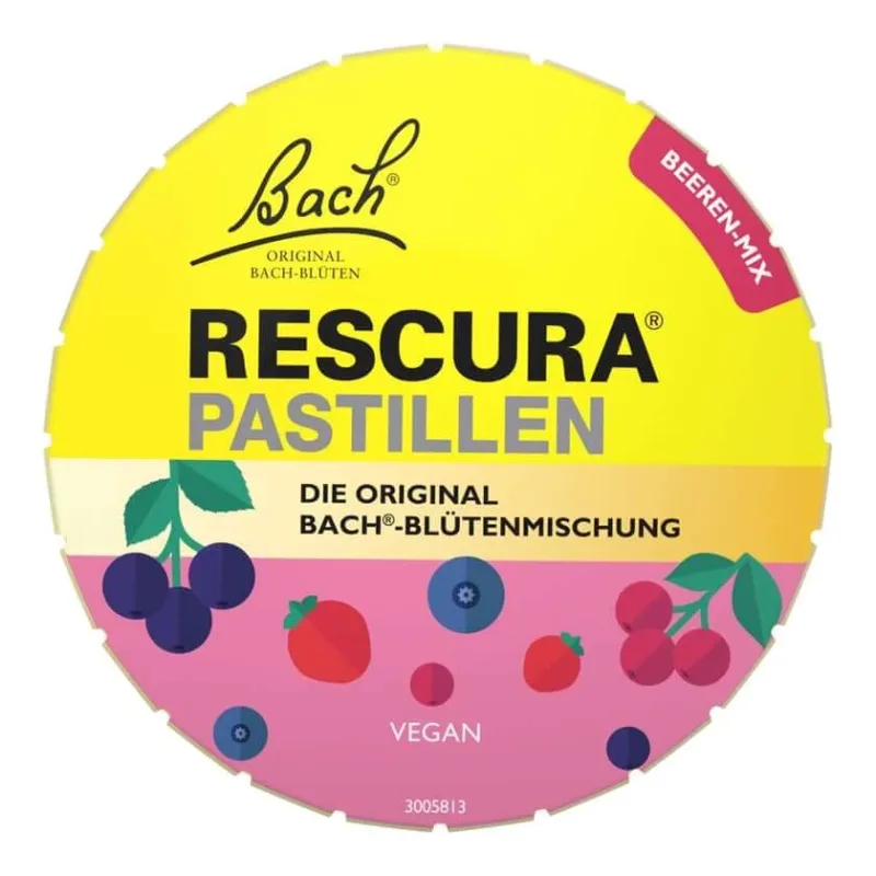 Pastile Rescura originale cu flori de Bach, amestec de fructe de pădure, 50 g — preț și oferte