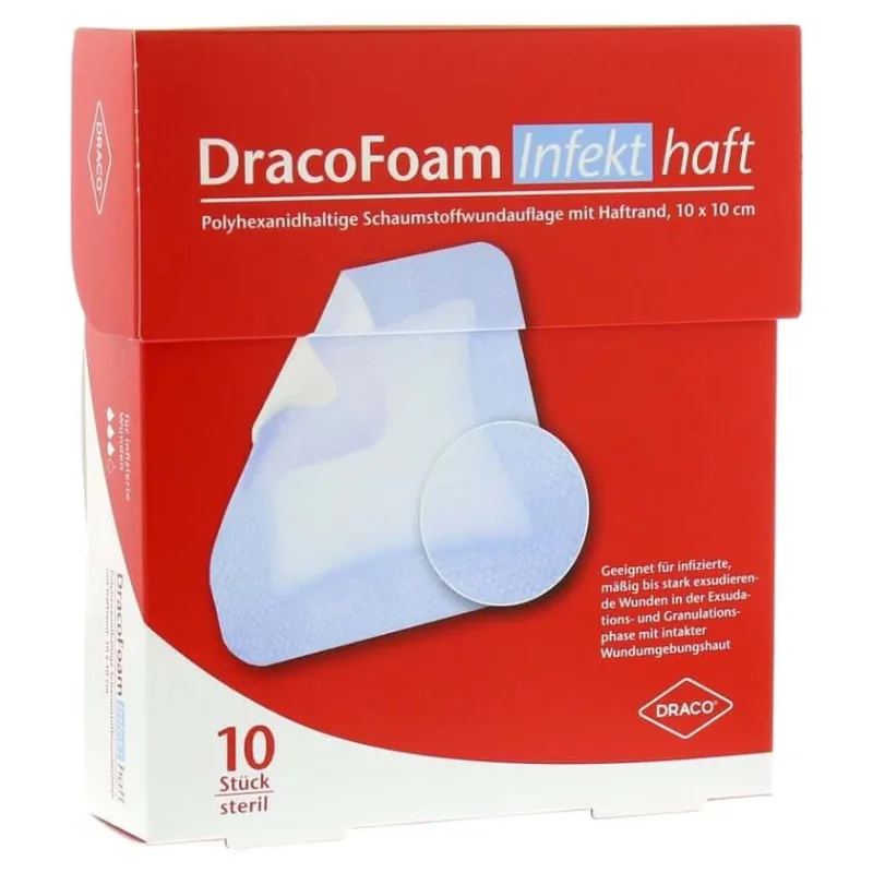 Dracofoam – pansament adeziv din spumă pentru plăgi, 1 pachet de 10 bucăți — preț și oferte