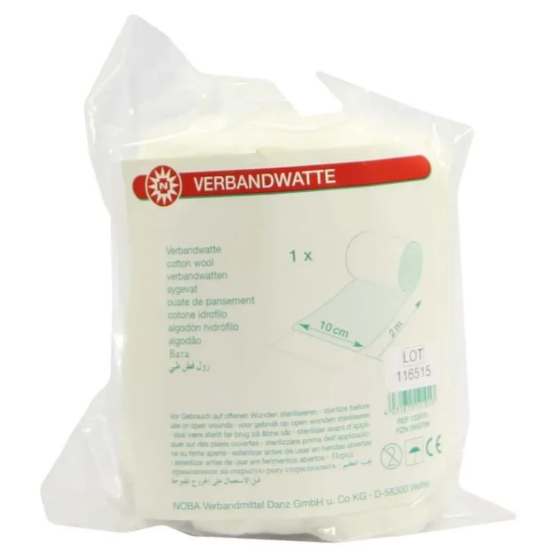 Vată medicală Noba rulată, din bumbac, albă, 10 cm x 2 m, 1 bucată — preț și oferte