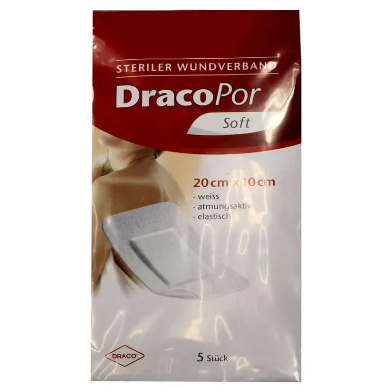 Pansament Dracopor 10x20 cm, steril, 5 bucăți — preț și oferte