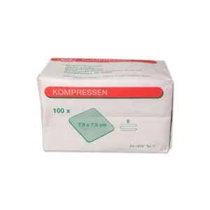 Compresele din tifon Noba, cu 8 straturi, 7,5 x 7,5 cm, 100 de bucăți
