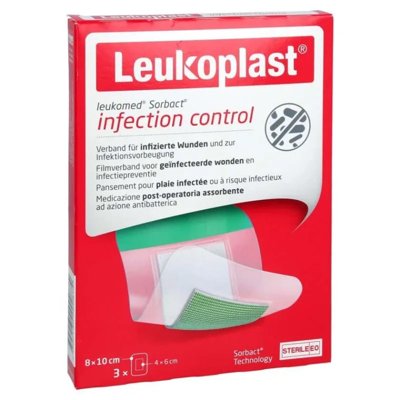 Leukoplast Leukomed Sorbact Steril 8x10 cm, 3 bucăți — preț și oferte