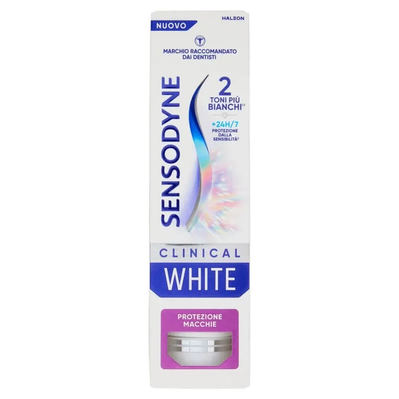 Sensodyne Clinical White – pastă de dinți albitoare pentru dinți sensibili și protecție împotriva petelor, 75 ml — preț și oferte