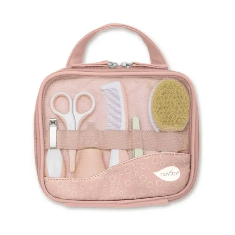 Nuvita Set de îngrijire pentru igiena nou-născutului – 9 accesorii cu trusă 0 luni+ roz — preț și oferte