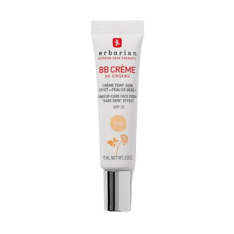 Erborian BB Cream cu ginseng – cremă colorată coreeană cu SPF 20, 15 ml – nuanță nude — preț și oferte