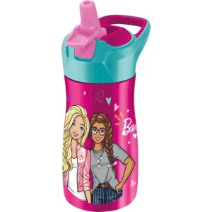 Maped Barbie – sticlă de apă din oțel inoxidabil, cu sistem anti-picurare și pai, 430 ml