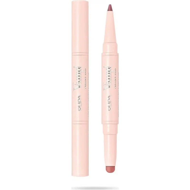 Pupa vamp! creamy duo – creion de contur pentru buze și ruj strălucitor nr. 006 deep rose — preț și oferte