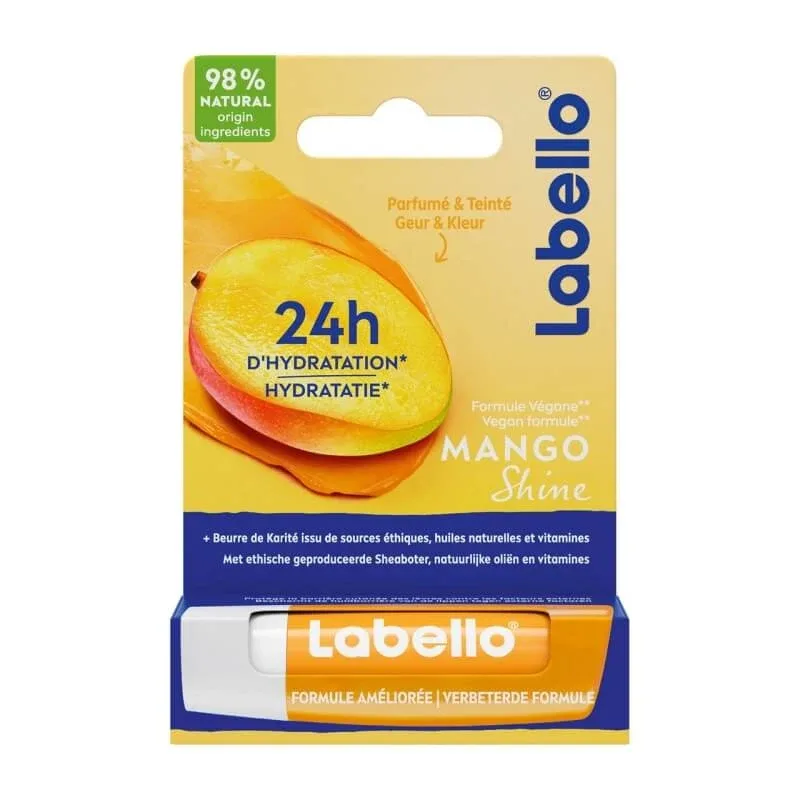 Labello Mango Shine 24h – balsam de buze protector vegan, 4,8 g — preț și oferte