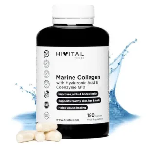 Colagen marin cu Acid hialuronic si Coenzima Q10, 180 capsule, Hivital
