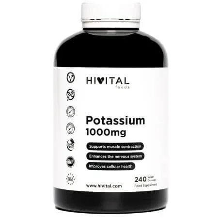 Potasiu, 1000 mg, 240 capsule vegane, Hivital — preț și oferte
