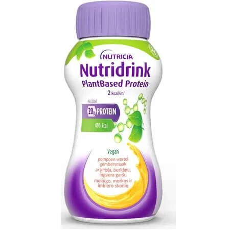 Nutridrink Protein cu aroma de dovleac si morcovi, 4 x 200 ml, Nutricia — preț și oferte