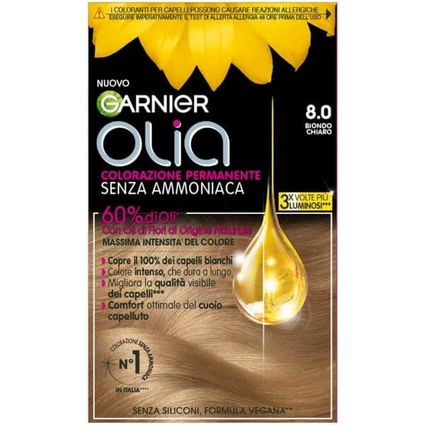 GARNIER OLIA COLORANT PERMANENT 8.0 BLOND DESCHIS — preț și oferte