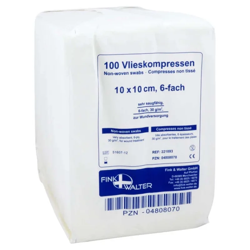 Comprese nețesute nesterile 10x10 cm 6-fold 100 buc. — preț și oferte