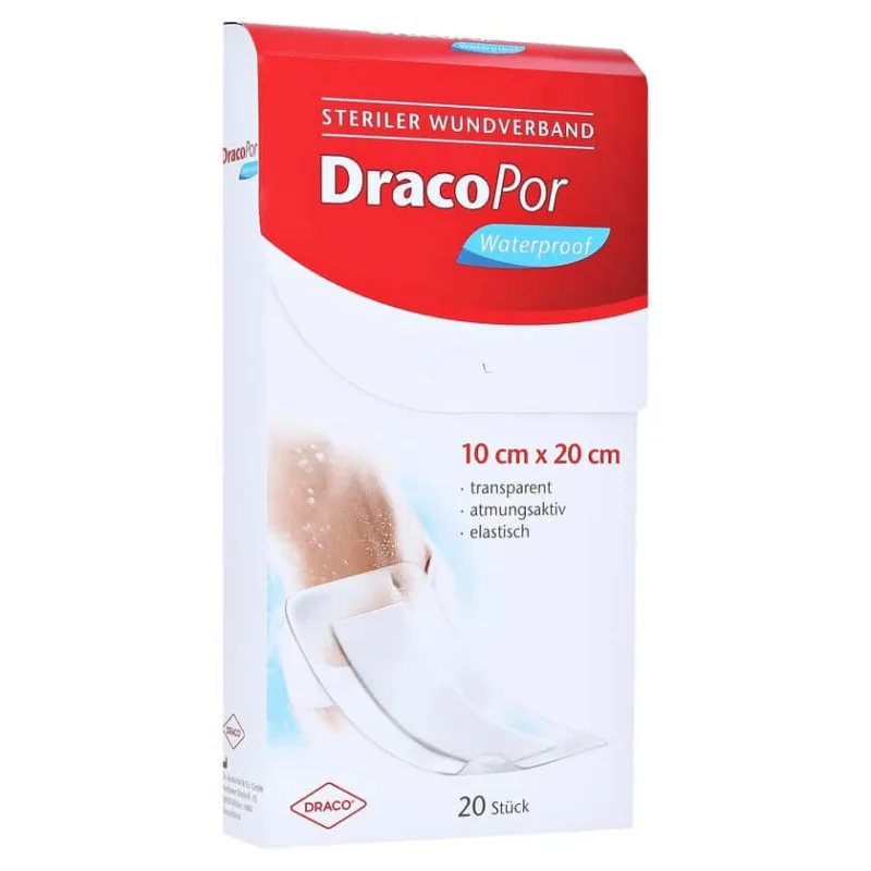 Dracopor Pansament impermeabil pentru răni 10x20 cm 20 buc — preț și oferte