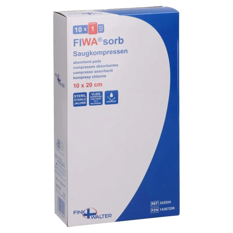 Tampoane absorbante sterile 10x20 cm nețesute FIW 10 buc. — preț și oferte