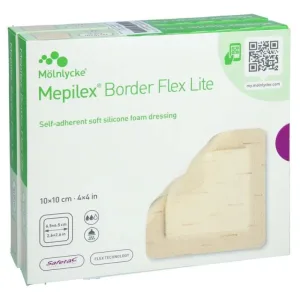 Bandaj din spumă Mepilex Border Flex Lite 10x10 Cm 10 buc