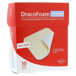 Dracofoam Infect Spumă pansament 10x10 10 buc.