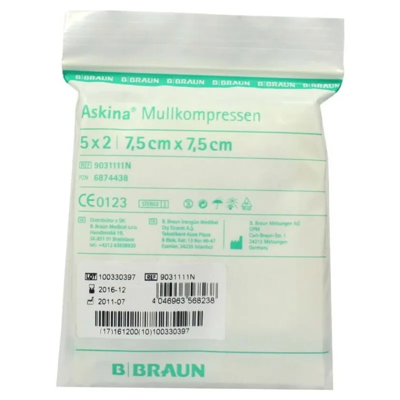 Comprese de tifon Askina 7,5x7,5cm sterile 5X2 buc — preț și oferte
