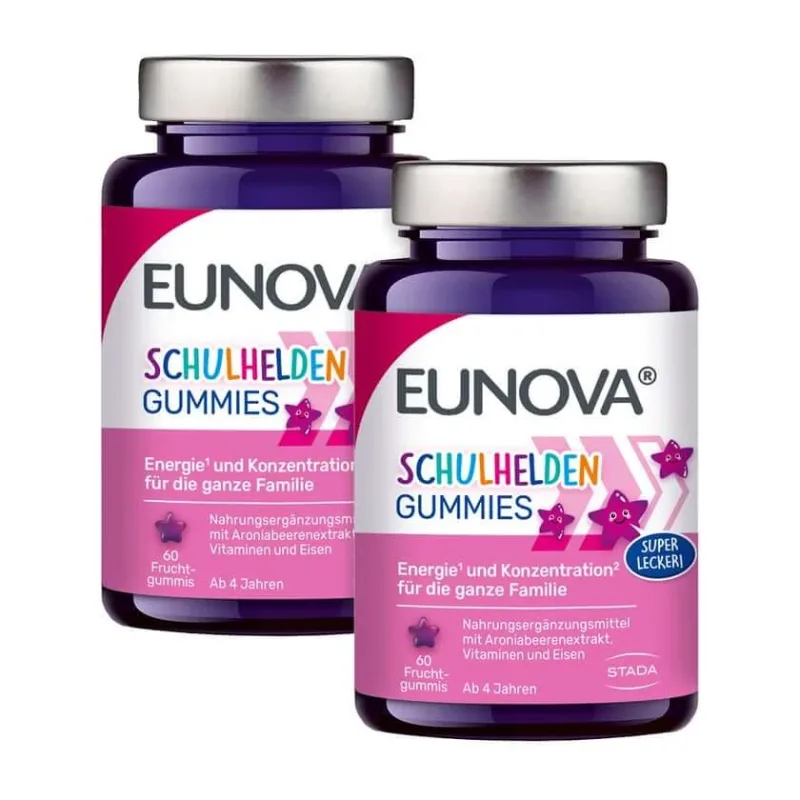 Eunova School Heroes Gummies pachet dublu 2X60 buc — preț și oferte