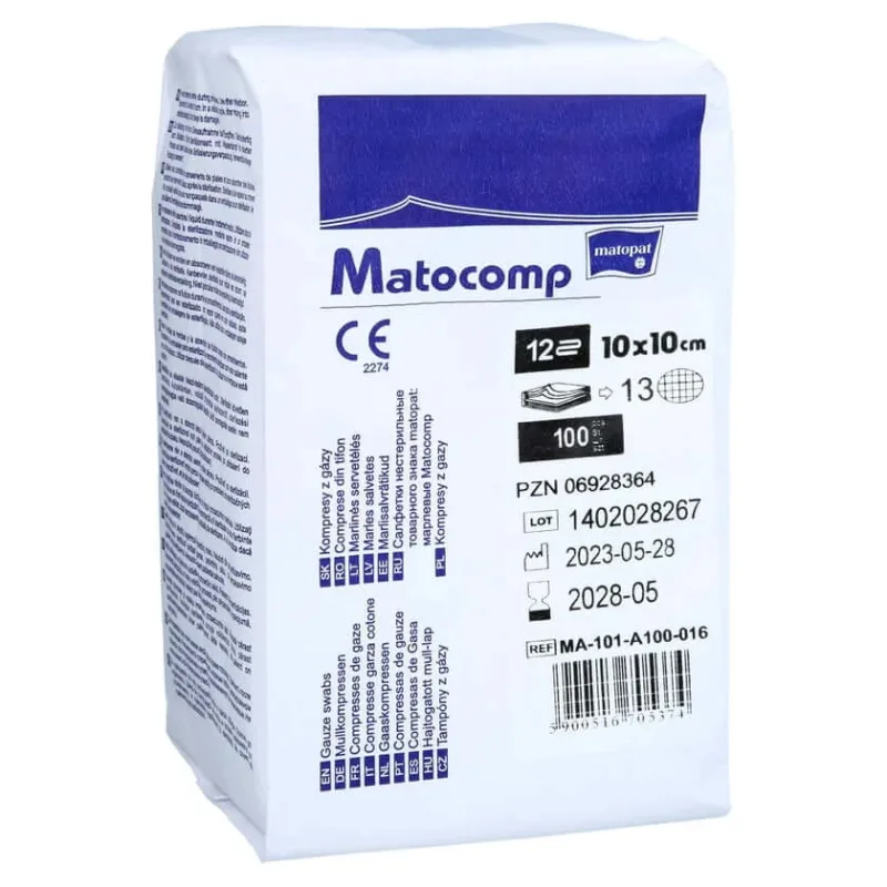 Comprese de tifon 10x10 cm simple 12 ori 13fä 100 buc. — preț și oferte