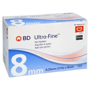 Bd Ace pentru stilou ultrafine 8 Mm 31 G 0.25 Mm 105 buc