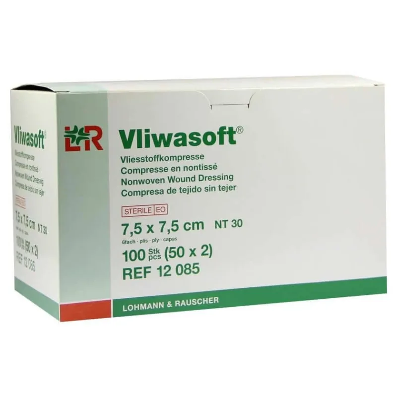 Comprese nețesute Vliwasoft 7,5 x 7,5 cm 6 straturi sterile 50X2 buc. — preț și oferte