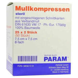 Comprese de tifon 7,5x7,5 cm sterile 8 fold 25X2 buc.