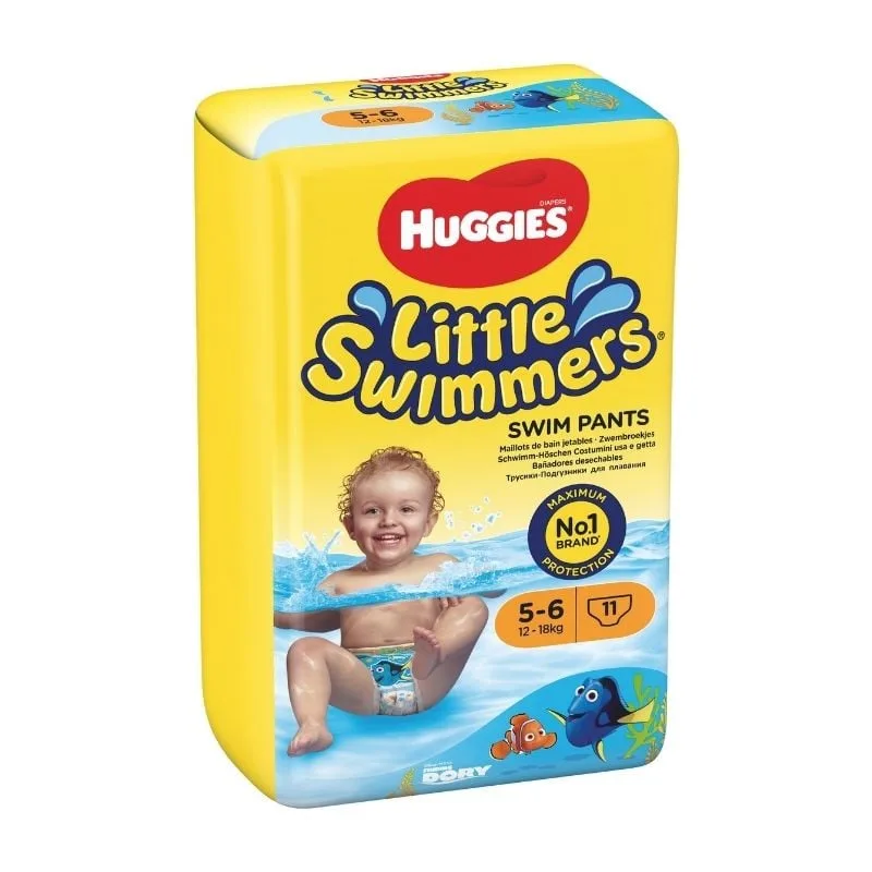 Chilotei inot Little Swimmers, Nr. 5-6, 12-18kg, 11 bucati, Huggies — preț și oferte