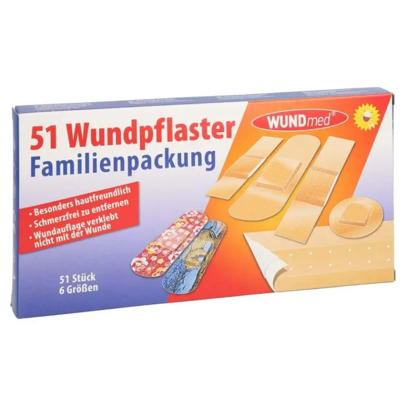 Plasturi pentru răni pachet familial 6 dimensiuni 51 buc — preț și oferte
