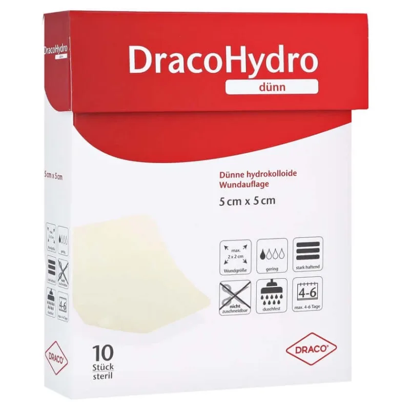 Pansament subțire Dracohydro hidrocoll. 5x 10 buc. — preț și oferte