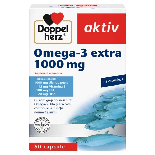Omega 3 Extra 1000 mg, Doppelherz Aktiv | 60 capsule — preț și oferte