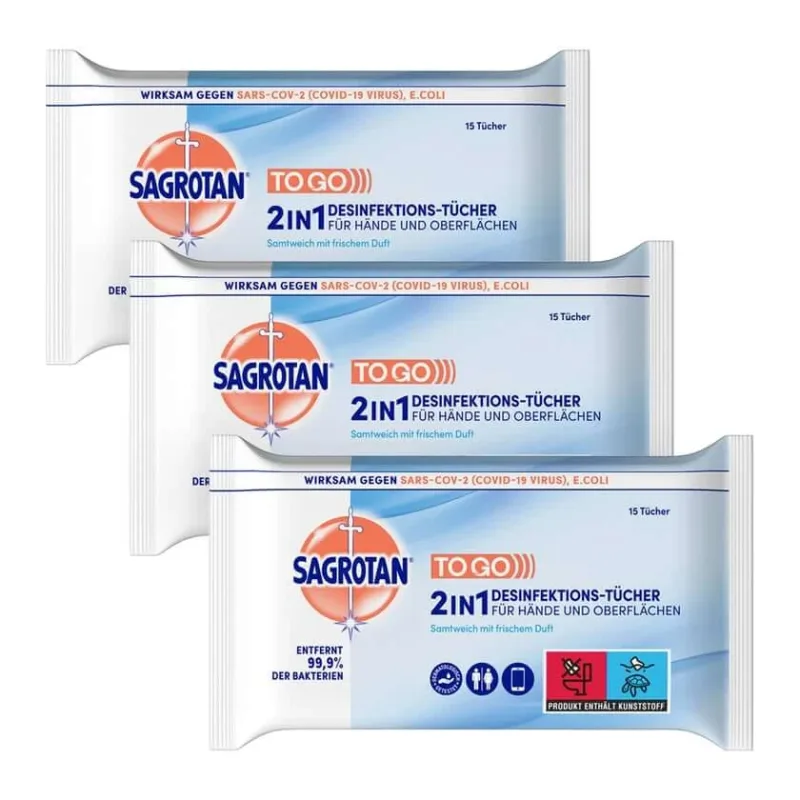 Șervețele Sagrotan 2in1 15 pachet de trei 3X15 buc — preț și oferte