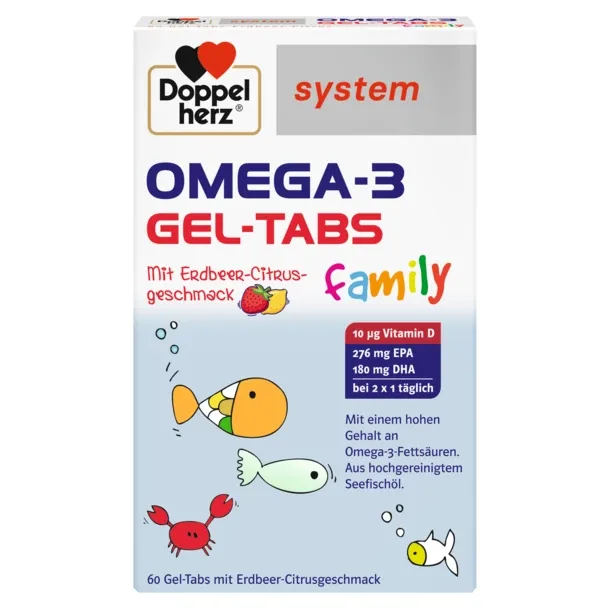 Omega 3 Gel Tabs Family, Doppelherz System | 60 comprimate masticabile QUEISSER PHARMA — preț și oferte