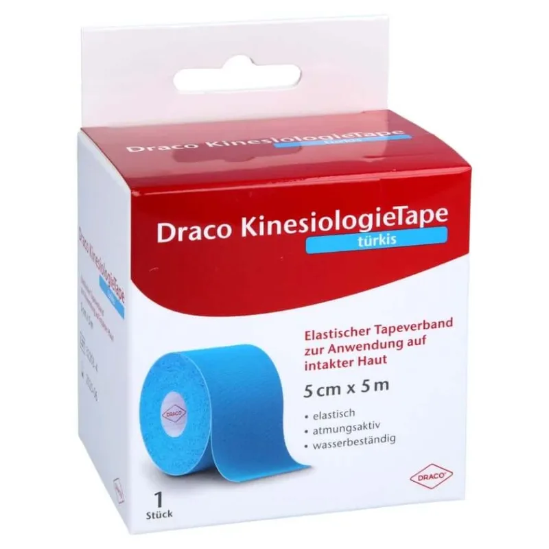 Banda kinesiologică Draco 5 cmx5 m turcoaz 1 buc — preț și oferte